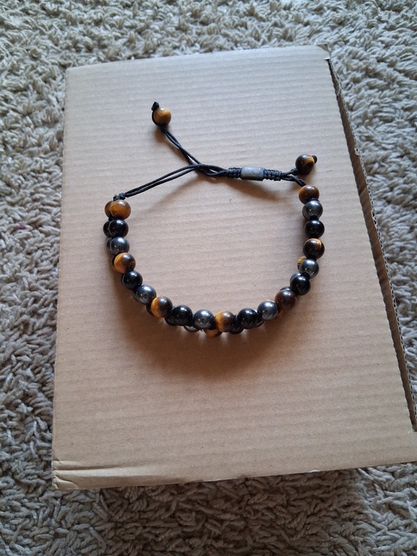 Triple Protection Bracelet Obsidian Hematite Tiger Eye 8mm Healing Crystal Beads gallery