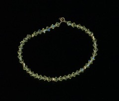 New 14K 6.75″ Solid Yellow Gold Rondelle Canary Crystal CZ Strand Bracelet *MH