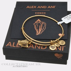 Authentic Alex and Ani Conch Shell (ii) Rafaelian Gold Charm Bangle