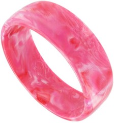 Glossy Marbled Fuchsia Pink Bangle Bracelet Vintage – Womens Large Size