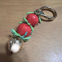LOEWE Strawberry Charm Red/Gold Acrylic Brass Dog Clip