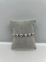 Evil Eye Red String 12 White Eyes Kabbalah Bracelet Adjustable