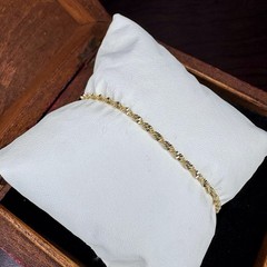 2mm Twisted Singapore Bracelet 7 Inch Rich Gold Tone Unisex Minimalist Chain