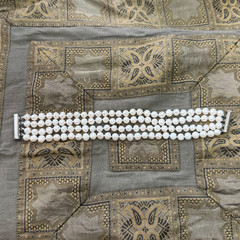 Genuine Akoya Pearl Bracelet/Cuff/Bangle – Good Condition – 4 Rows – Used