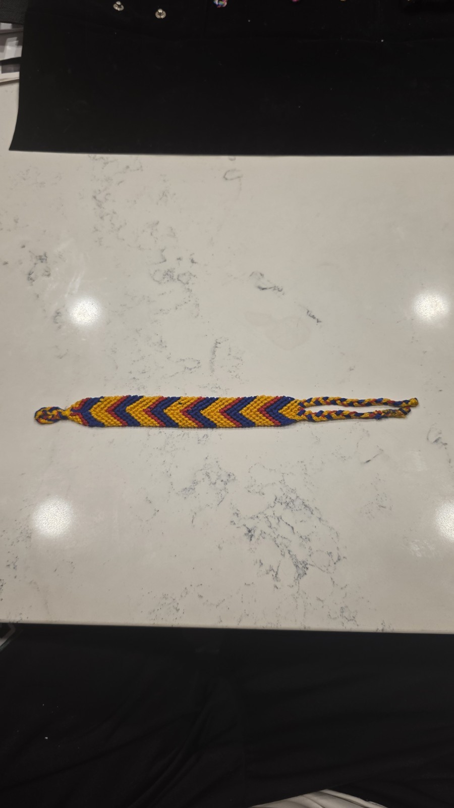 Colombia flag colors yellow blue and red handwoven bracelet with adjustable size gallery