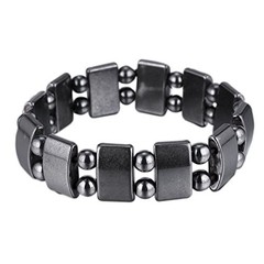 VIKI LYNN 2 Pcs Hematite Magnetic Bracelets for Women and Men Hematite