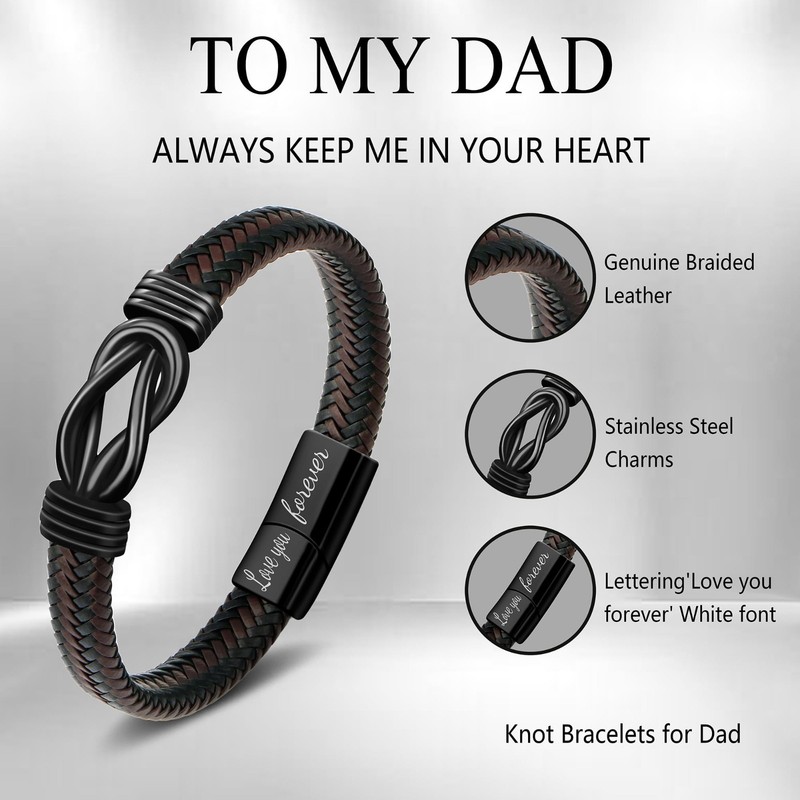 Braided Leather Infinity Bracelet for Men - Anniversary & Birthday Gift, Love Yo gallery