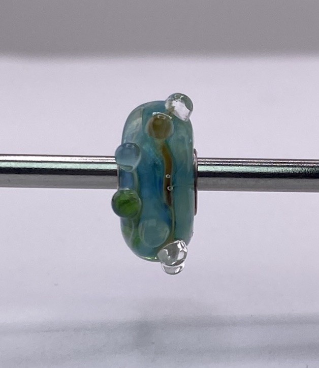 Elfbeads Ocean Bubble Glass Bead New – Retired Artisan Lampwork Charm gallery