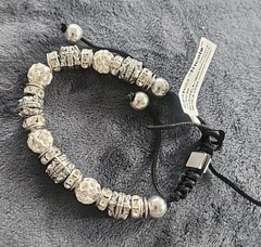 2012 Nicole Silver Tone Beaded Drawstring Adjustable Bracelet NWT