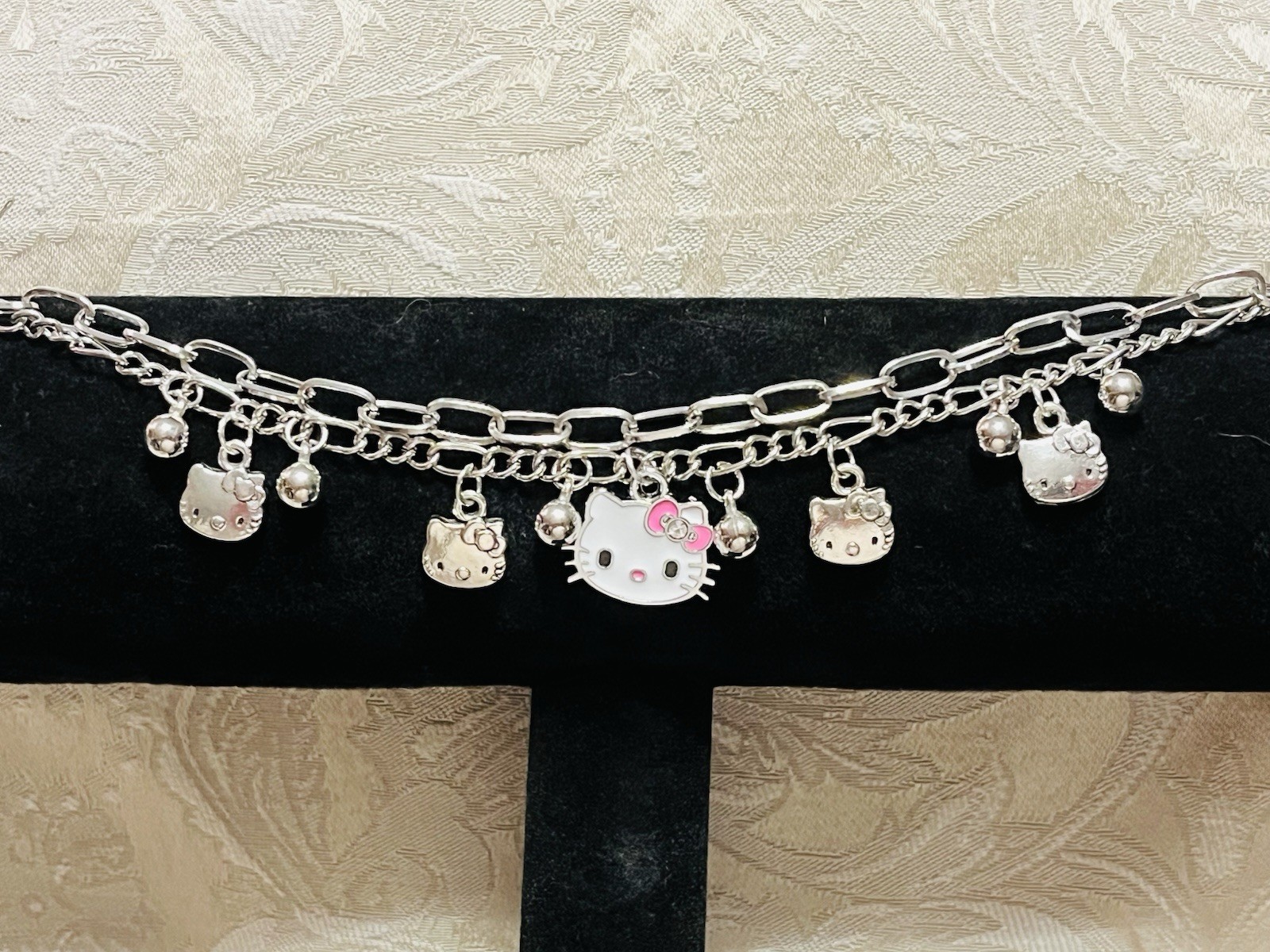 Sanrio Silver Hello Kitty Multiple Charm Adjustable Fashion Fun Trendy Bracelet gallery