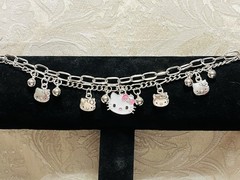 Sanrio Silver Hello Kitty Multiple Charm Adjustable Fashion Fun Trendy Bracelet