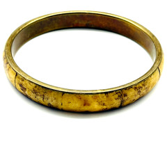 Shell Bangle Bracelet Brass Tone Beach Coastal Islands Ocean Sea Tropics