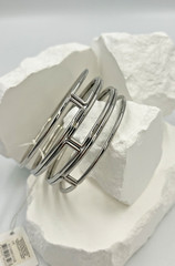 Calvin Klein Silver Tone Geometric Metal Bracelet Size Small NWT and Box
