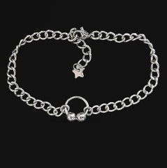 handcrafted stainless steel ring chain bracelet (18cm length)