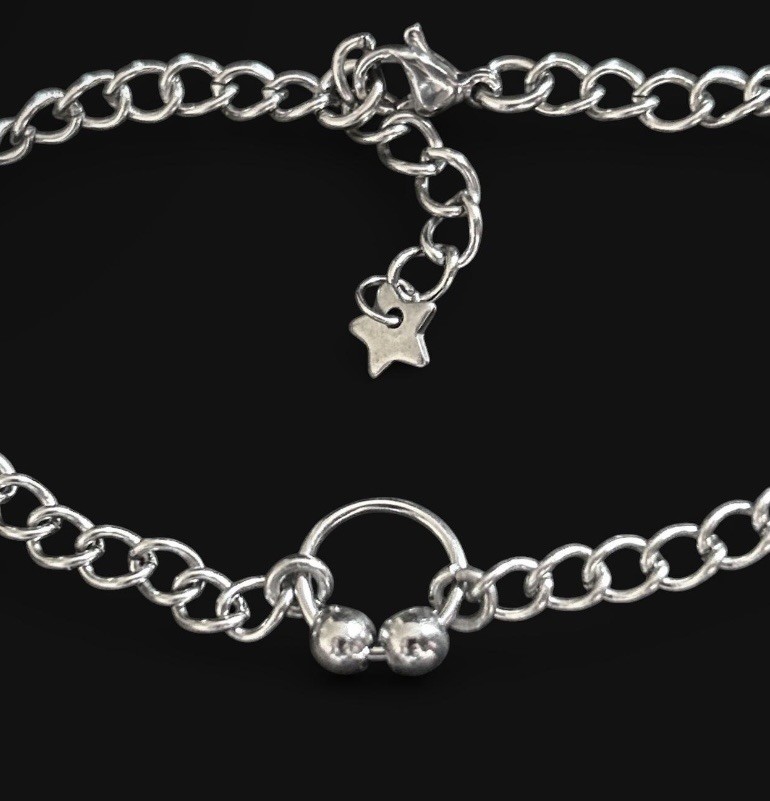 handcrafted stainless steel ring chain bracelet (18cm length) gallery