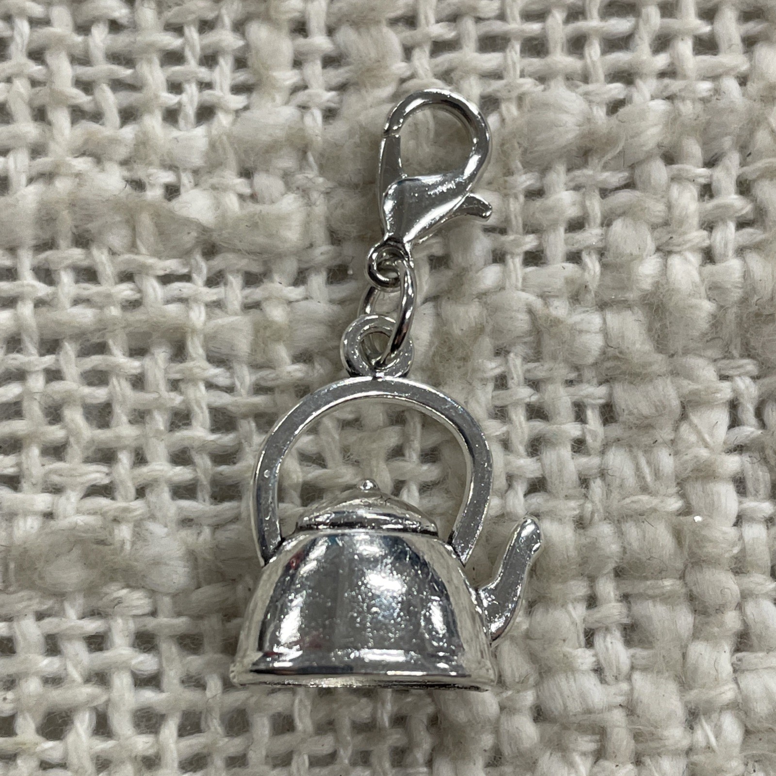 Silver Toned Small Teapot Lopster Clasp Clip On Charm gallery