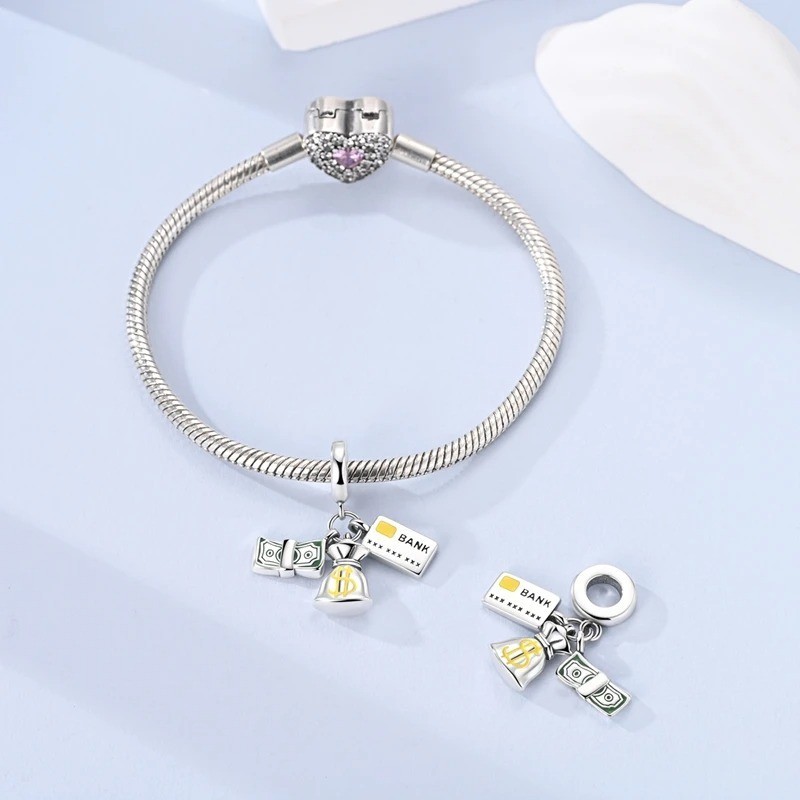 Charms Bead Fortune Dangle Fit 925 Sterling Silver Bracelet DIY Women Jewelry gallery