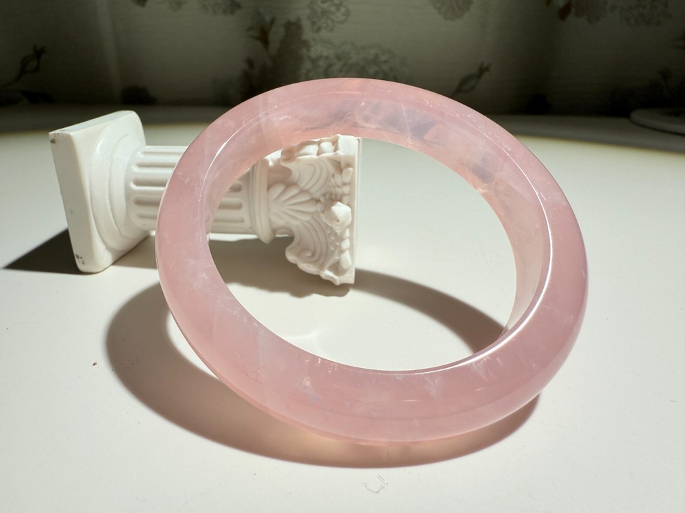 56mm Jelly Body Madagascar Rose Quartz Bangle Bracelet | 粉晶手镯