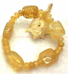 New Fashion Natural Pretty 5x8mm Tea Watermelon Tourmaline Gems Bracelet 7.5 In