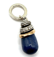 Brighton Neptune’s Rings Navy Blue Agate Quartz Gold Silver Amulet Charm
