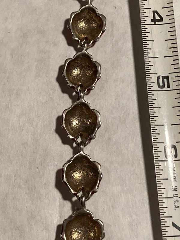 7-1/2” SilverTone Red Enamel Ladybug Link Bracelet gallery