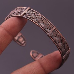 Designer Copper Wire Wrapped Cuff Adjustable Handmade Bangle Bracelet Jewelry
