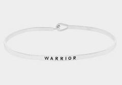 “Warrior” Women’s Silver Bangle Bracelet-Hook Closure-FREE SHIPPING