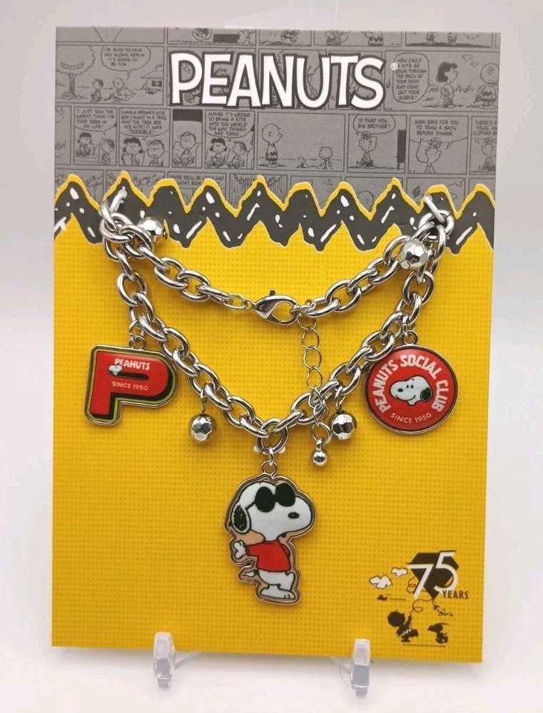 SNOOPY Joe Cool Peanuts Social Club Charm Bracelet 75th Anniversary
