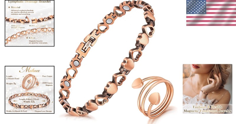 Elegant Adjustable Magnetic Copper Bracelet for Women with Lymphatic Drainage gallery