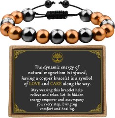 Pulseras de cobre para mujer, pulsera magnética para hombre, 99,99 % de pureza.