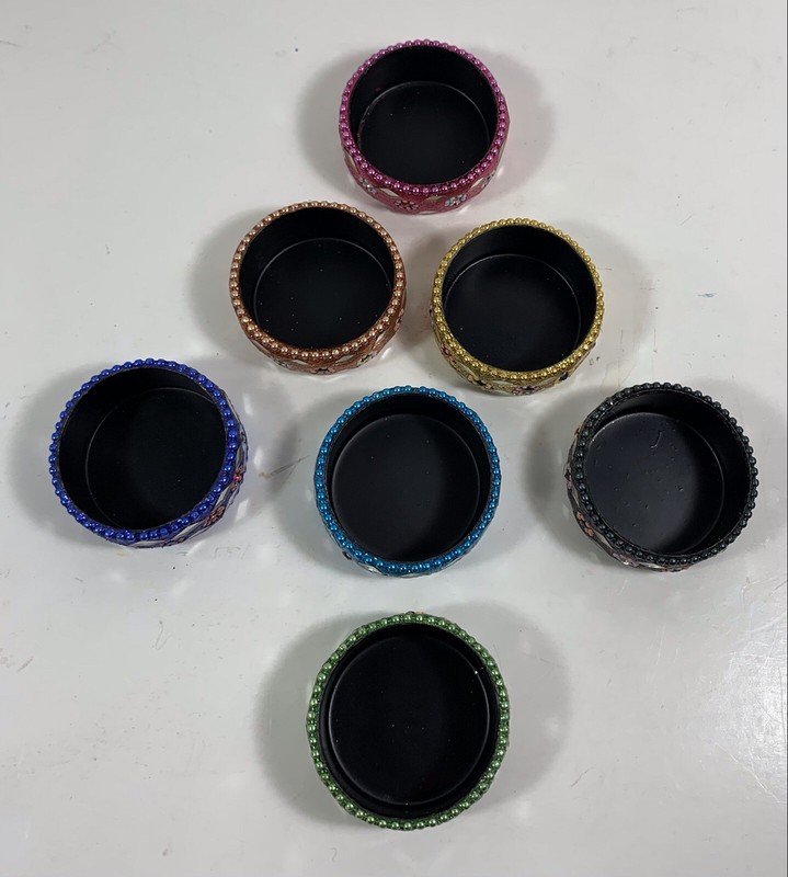 Tea Light Holder Cup 7 Colors Sparkles Mirror & Bead Pieces All Over Elegant gallery