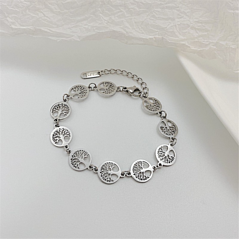 Stainless Steel Tree of Life Charm Bracelet for Womens Girls Christmas Gift gallery