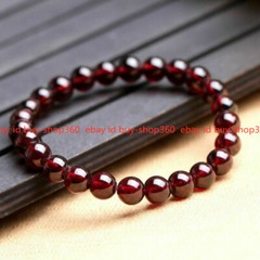 6/8/10mm Genuine Natural Brazil Red Garnet Gemstone Beads Stretchy Bracelet