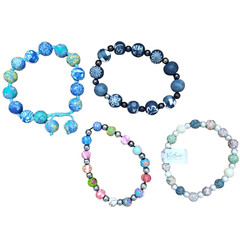 Viva Beads Bracelet Lot of 4 Colorful Polymer Clay Costume Jewelry Multicolor