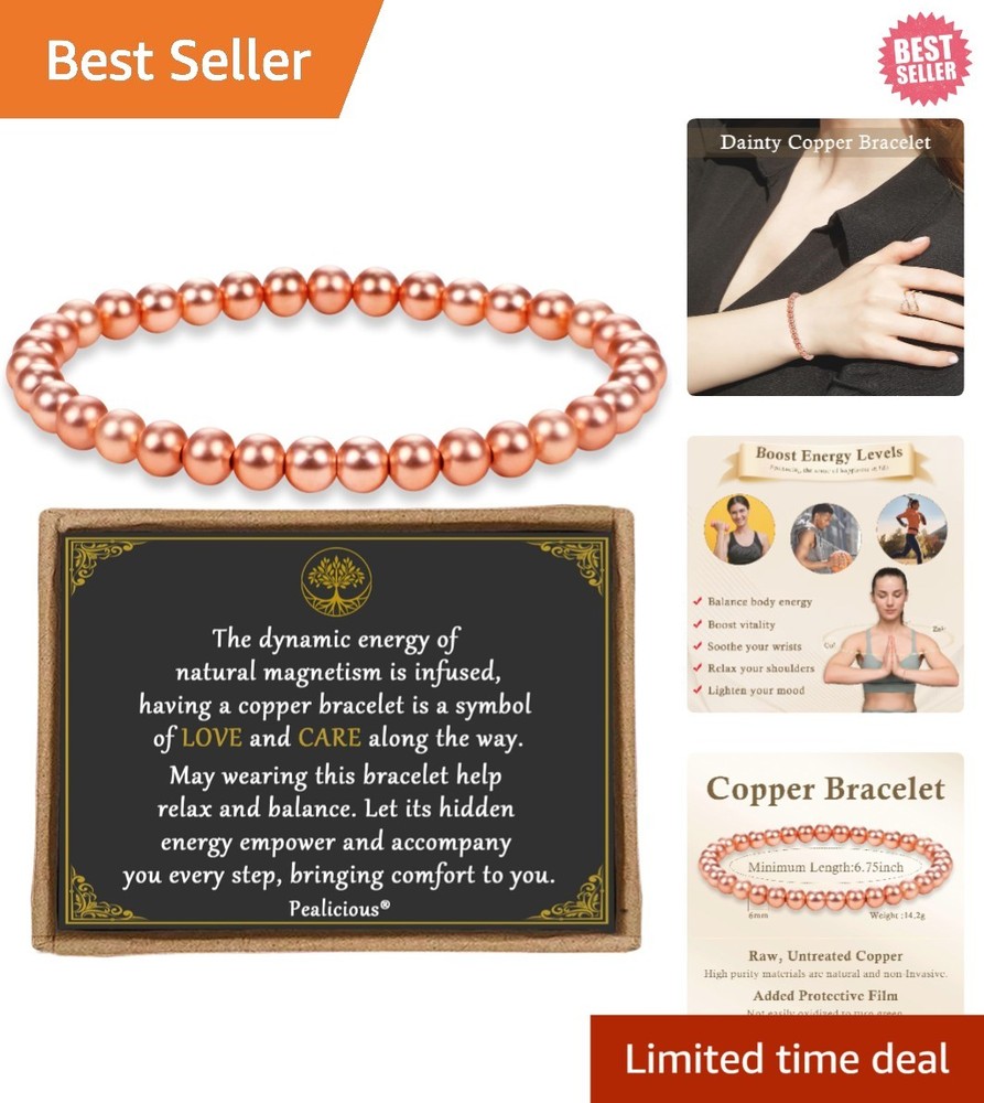 Dainty Copper Bead Bracelet for Him and Her - Thoughtful Gift for Any Occasion