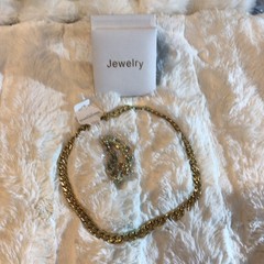 Gold Tone 14K Stainless Steel 22” Cuban Link Chain and Matching Bracelet