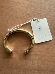 COS BRASS OVAL OPEN GOLD CUFF BRACELET M/L RRP £39**NEW**