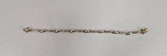 Sterling Silver 925 CZ Diamond Accent Link 8″ Bracelet Two Tone 10.7g