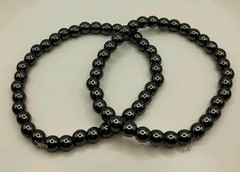 2 Metal Grey None Magnetic Hematite Handmade Stretch Bracelets