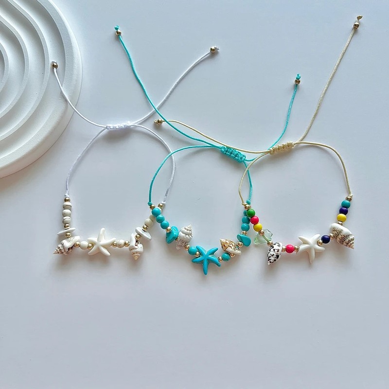 Shell Bracelet Starfish Conch Adjustable Beach Ocean Summer Jewelry 12PCS gallery