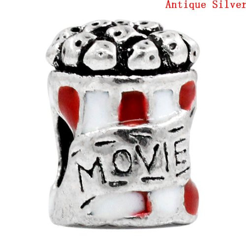 Movie Charm Popcorn Bag Bead European Bead Compatible for Most European Snake Ch gallery
