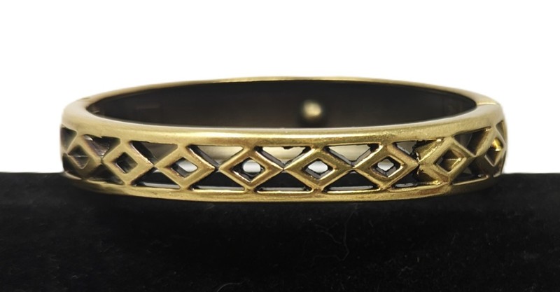 Signed Heidi Daus Bronze Purple Swarovski Crystal Clamper Bracelet Daily Double gallery