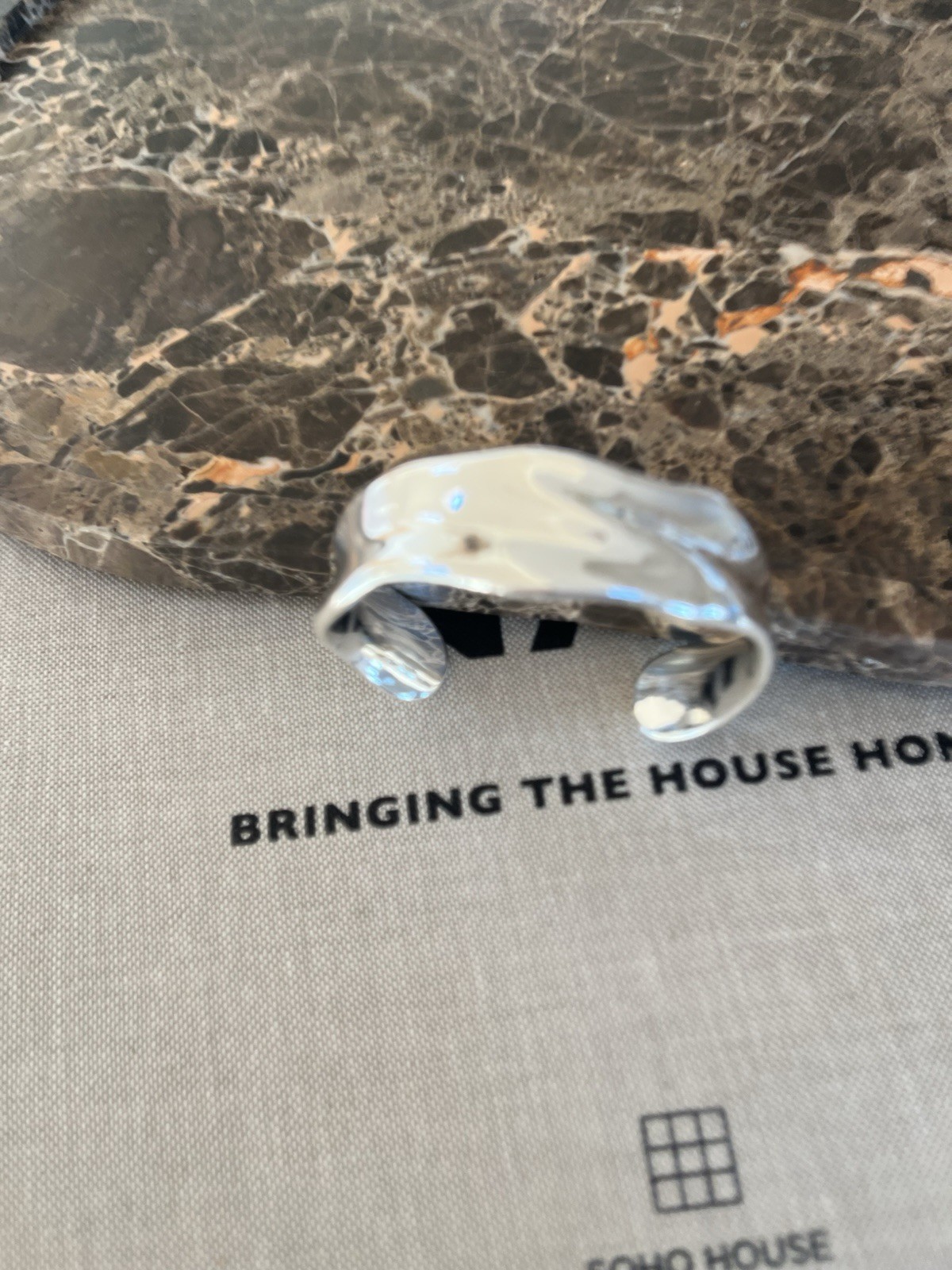 Silver Irregular Chunky COS Cuff Bangle Bracelet gallery
