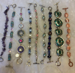 9 Beaded Toggle Bracelets (Various Colors, Materials & Lengths) Lot 4