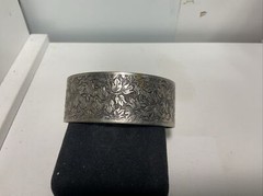 Vintage Kirk Stieff Pewter “ROSE” Cuff Bracelet Circa 1970’s