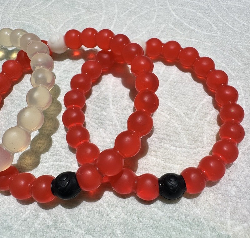 Lokai Bracelets Sz Small 6" Red Rainbow Clear Pink Lot of 6 gallery