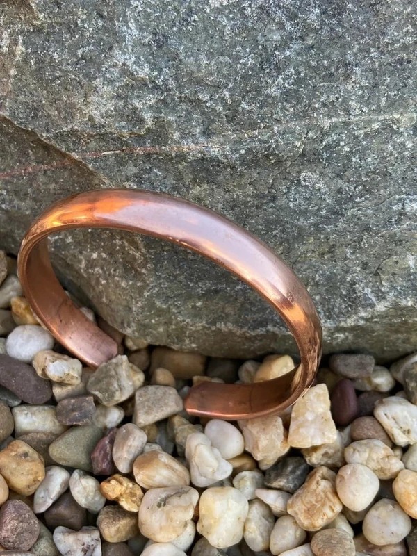 Pure Copper Cuff Bracelet Adjustable Open Bangle Handmade Unisex Jewelry Relief gallery