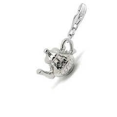 Clip on Tea Pot Tea Time Charm for European Jewelry with Lobster Clasp