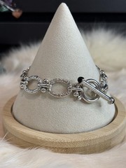 Lauren G Adams Textured Silver Link Bracelet