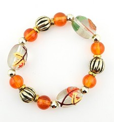 Fiona Accessories Autumn Themed Stretch Bracelet Hand Painted Beads J17-3855